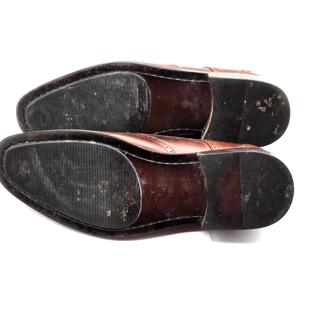 Joseph Abboud  Mens Lace Up Cap Toe Brown Leather Shoe Size‎ 10 D Retail 165.00
